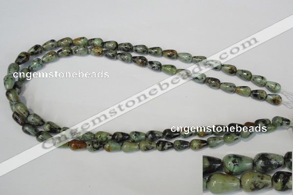 CTU2465 15.5 inches 7*10mm teardrop African turquoise beads wholesale