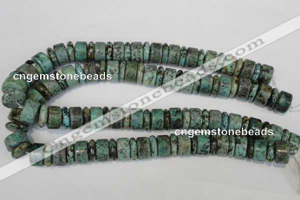 CTU2470 15.5 inches 5*16mm & 10*16mm rondelle African turquoise beads