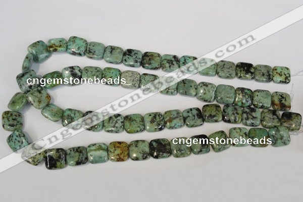 CTU2479 15.5 inches 14*14mm square African turquoise beads wholesale