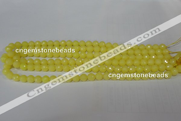 CTU2523 15.5 inches 4mm faceted round synthetic turquoise beads