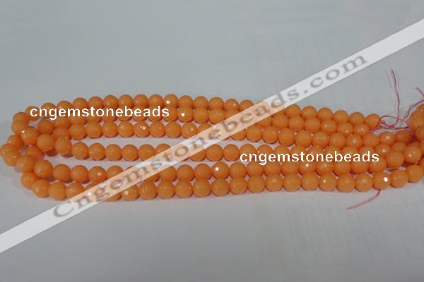 CTU2540 15.5 inches 6mm faceted round synthetic turquoise beads