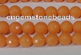 CTU2541 15.5 inches 8mm faceted round synthetic turquoise beads