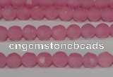 CTU2555 15.5 inches 4mm faceted round synthetic turquoise beads