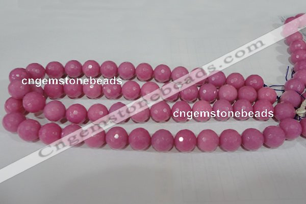 CTU2560 15.5 inches 14mm faceted round synthetic turquoise beads