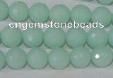 CTU2574 15.5 inches 10mm faceted round synthetic turquoise beads