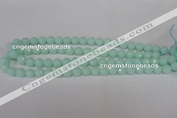 CTU2574 15.5 inches 10mm faceted round synthetic turquoise beads