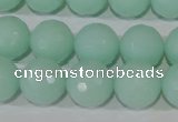 CTU2577 15.5 inches 16mm faceted round synthetic turquoise beads