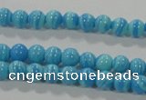 CTU2580 15.5 inches 4mm round synthetic turquoise beads