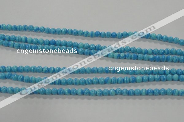 CTU2580 15.5 inches 4mm round synthetic turquoise beads