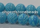 CTU2584 15.5 inches 12mm round synthetic turquoise beads