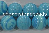 CTU2586 15.5 inches 16mm round synthetic turquoise beads