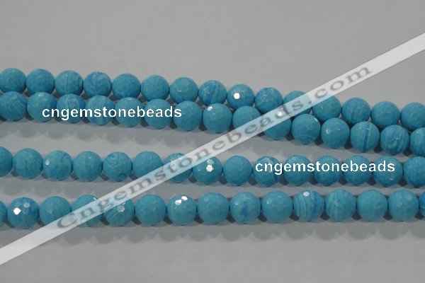 CTU2593 15.5 inches 10mm faceted round synthetic turquoise beads