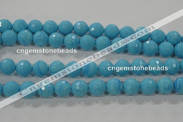 CTU2594 15.5 inches 12mm faceted round synthetic turquoise beads