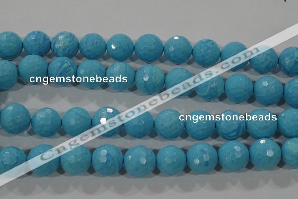 CTU2595 15.5 inches 14mm faceted round synthetic turquoise beads