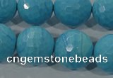 CTU2597 15.5 inches 18mm faceted round synthetic turquoise beads