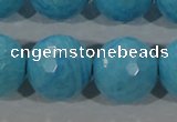 CTU2598 15.5 inches 20mm faceted round synthetic turquoise beads