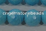 CTU2598 15.5 inches 20mm faceted round synthetic turquoise beads