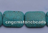 CTU26 15.5 inches 30*40mm rectangle blue turquoise beads Wholesale