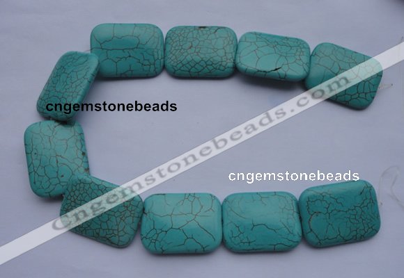 CTU26 15.5 inches 30*40mm rectangle blue turquoise beads Wholesale