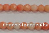 CTU2641 15.5 inches 4mm faceted round synthetic turquoise beads