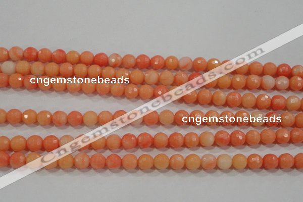 CTU2642 15.5 inches 6mm faceted round synthetic turquoise beads