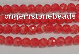 CTU2741 15.5 inches 6mm faceted round synthetic turquoise beads