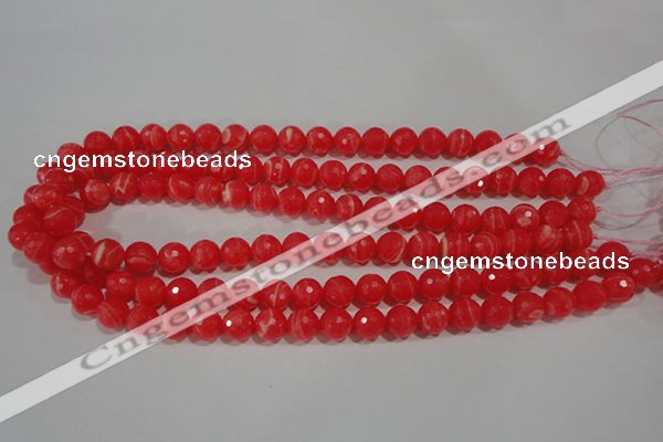 CTU2743 15.5 inches 10mm faceted round synthetic turquoise beads