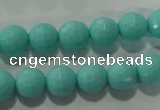 CTU2781 15.5 inches 6mm faceted round synthetic turquoise beads