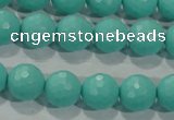 CTU2782 15.5 inches 8mm faceted round synthetic turquoise beads