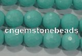 CTU2783 15.5 inches 10mm faceted round synthetic turquoise beads