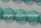 CTU2784 15.5 inches 12mm faceted round synthetic turquoise beads