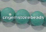 CTU2786 15.5 inches 16mm faceted round synthetic turquoise beads