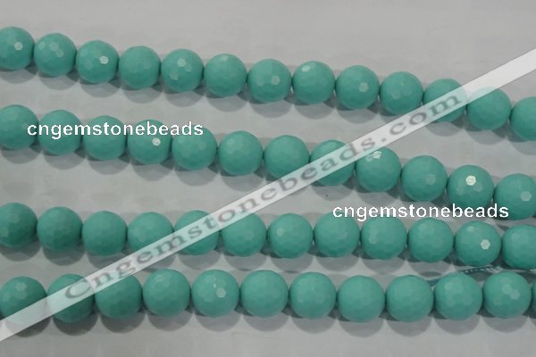 CTU2787 15.5 inches 18mm faceted round synthetic turquoise beads