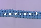CTU2850 15.5 inches 4mm round matte turquoise beads