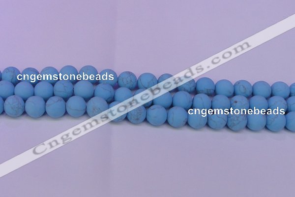 CTU2850 15.5 inches 4mm round matte turquoise beads