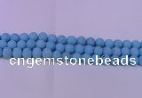 CTU2851 15.5 inches 6mm round matte turquoise beads