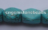 CTU29 15.5 inches 13*18mm faceted cuboid blue turquoise beads