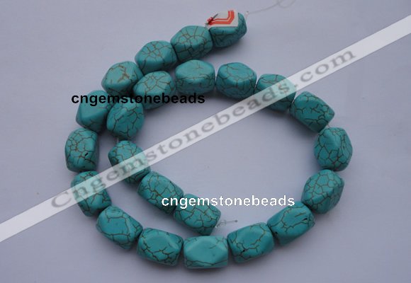 CTU29 15.5 inches 13*18mm faceted cuboid blue turquoise beads