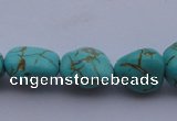 CTU30 15.5 inches 8*12mm freeform blue turquoise beads Wholesale