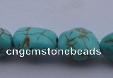 CTU31 15.5 inches 16*20mm freeform blue turquoise beads Wholesale