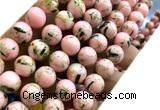 CTU3111 15 inches 12mm round gold vein howlite turquoise beads