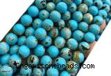 CTU3143 15 inches 8mm round gold vein howlite turquoise beads