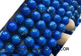 CTU3157 15 inches 12mm round gold vein howlite turquoise beads