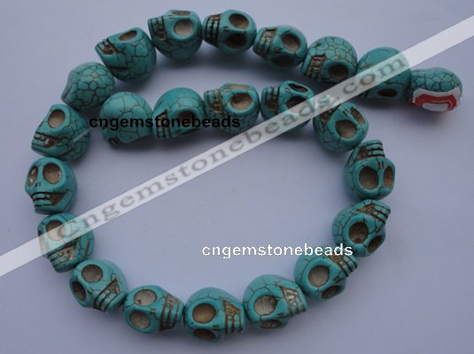 CTU32 15.5 inches 14*17*18mm skull shape blue turquoise beads