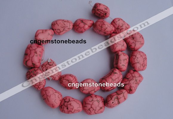 CTU33 15.5 inches 14*22mm freeform pink turquoise beads Wholesale