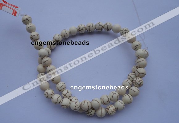 CTU35 15.5 inches 10mm round white turquoise strand beads Wholesale