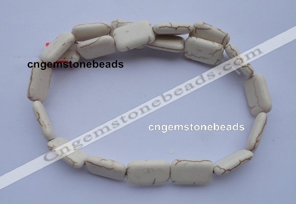 CTU37 15.5 inches 13*20mm rectangle white turquoise beads Wholesale