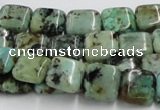 CTU410 15.5 inches 10*10mm square African turquoise beads wholesale