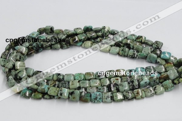 CTU410 15.5 inches 10*10mm square African turquoise beads wholesale