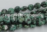 CTU415 15.5 inches 8mm flat round African turquoise beads wholesale